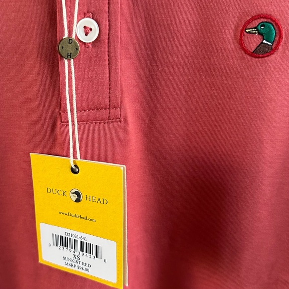 Duck Head Sunkist Red Cotton Blend Polo Shirt Men’s XS NWT - Picture 4 of 11